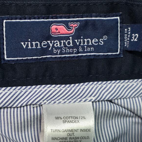 Vineyard Vines Flat Front Stretch Chino Shorts Men’s 32 Navy Style 1H0462 - Picture 3 of 8